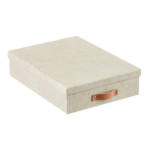 Bigso Office Storage Box with Leather Handles | The Container Store
