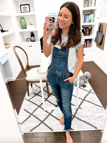Casual spring outfits ideas - denim overalls - overall outfits - spring denim - statement denim - spring fashion - petite outfit ideas - summer fashion - old navy 

#LTKfindsunder50 #LTKSeasonal #LTKstyletip
