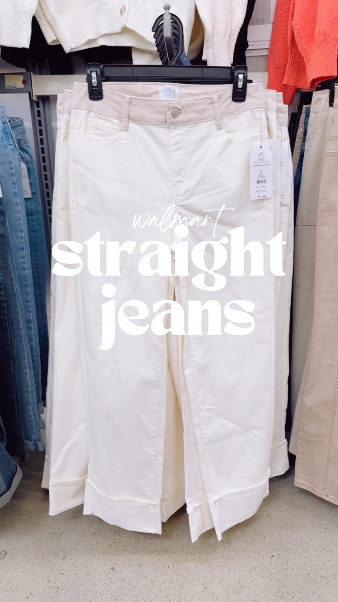 WOW! New affordable straight leg cuffed jeans at Walmart! Come in cream and denim wash. Run true to size. 

#LTKSaleAlert #LTKFindsUnder50 #LTKStyleTip