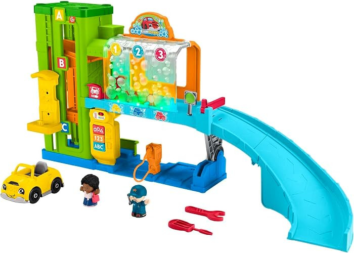Fisher-Price Little People Car Wash Workshop - Interactive Car Workshop Playset with Lights, Musi... | Amazon (US)