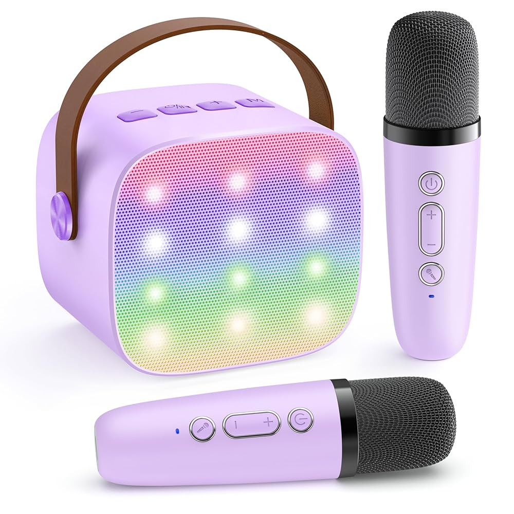 YLL Mini Karaoke Machine with 2 Wireless Microphones, TOP Kids Gifts for Girls Ages 3, 4, 5, 6, 7... | Amazon (US)