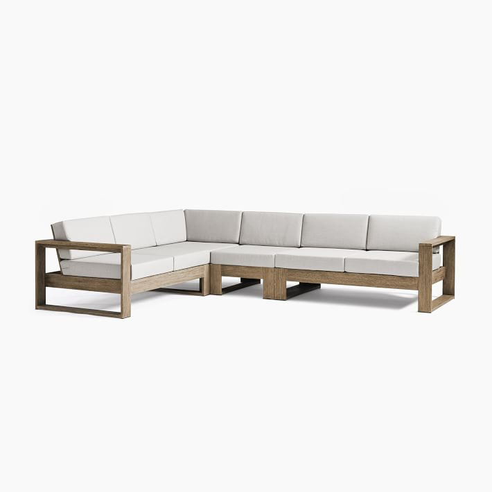 Portside Outdoor 4-Piece L-Shaped Sectional (125") | West Elm (US)