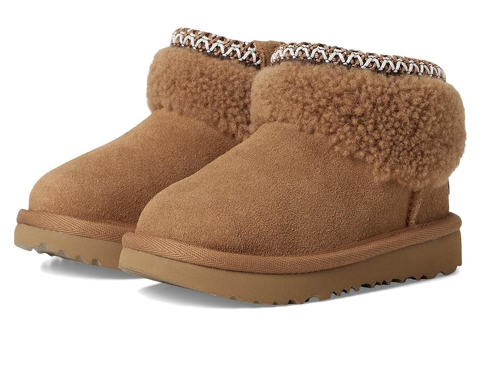 UGG Kids Ultra Mini Maxi Curly (Toddler) Girls Shoes Chestnut : 11 Toddler M, Suede | Zappos