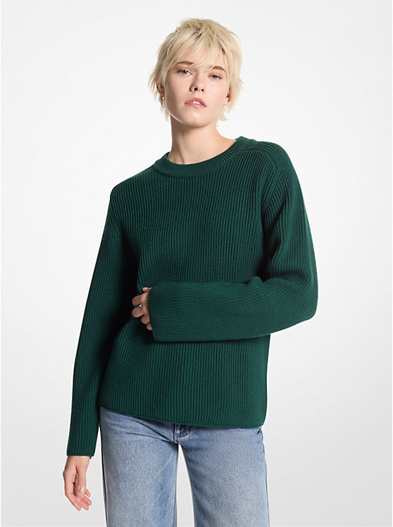 Ribbed Merino Wool Sweater | Michael Kors US