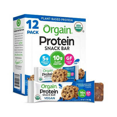 Orgain Organic Vegan Protein Bar - Chocolate Chip Cookie Dough - 12ct | Target