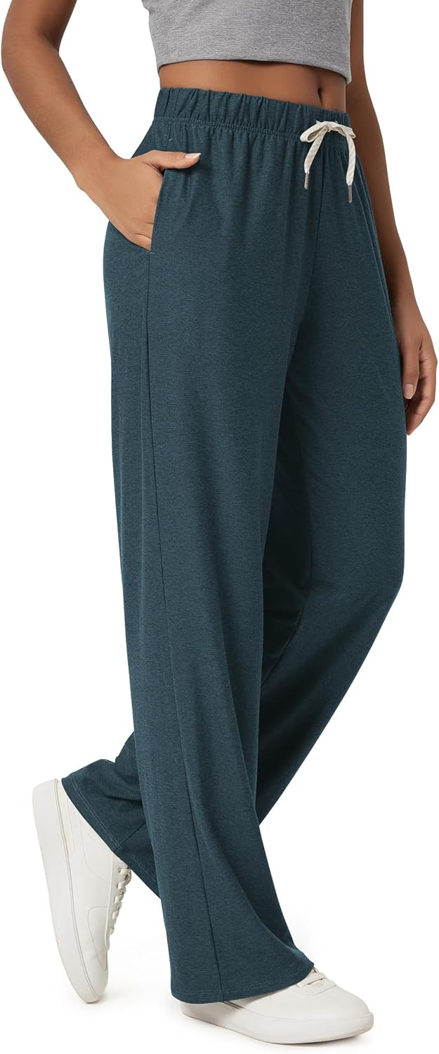 ODODOS Women's Straight Leg Pants Ultra Soft odSTRATUM Tech Relaxed Casual Pajama Lounge Pants with Pockets-27/29/31 Inseam | Amazon (US)