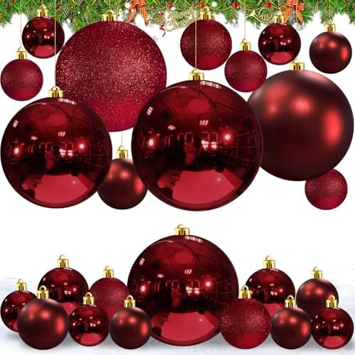 Marsui 24 Pcs Giant Christmas Balls Ornaments Extra Large Outdoor Cherry Christmas Ornament 8'' 6... | Amazon (US)