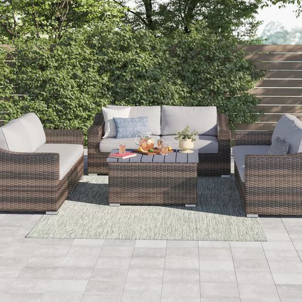 Dayse Fully Assembled 6 - Person Seating Group with Cushions | Convenient wicker patio sofa | Wayfair North America