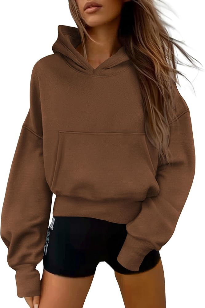 PRETTYGARDEN Women's 2025 Fall Hooded Sweatshirts Long Sleeve Half Zip Cropped Hoodies Pullover W... | Amazon (US)