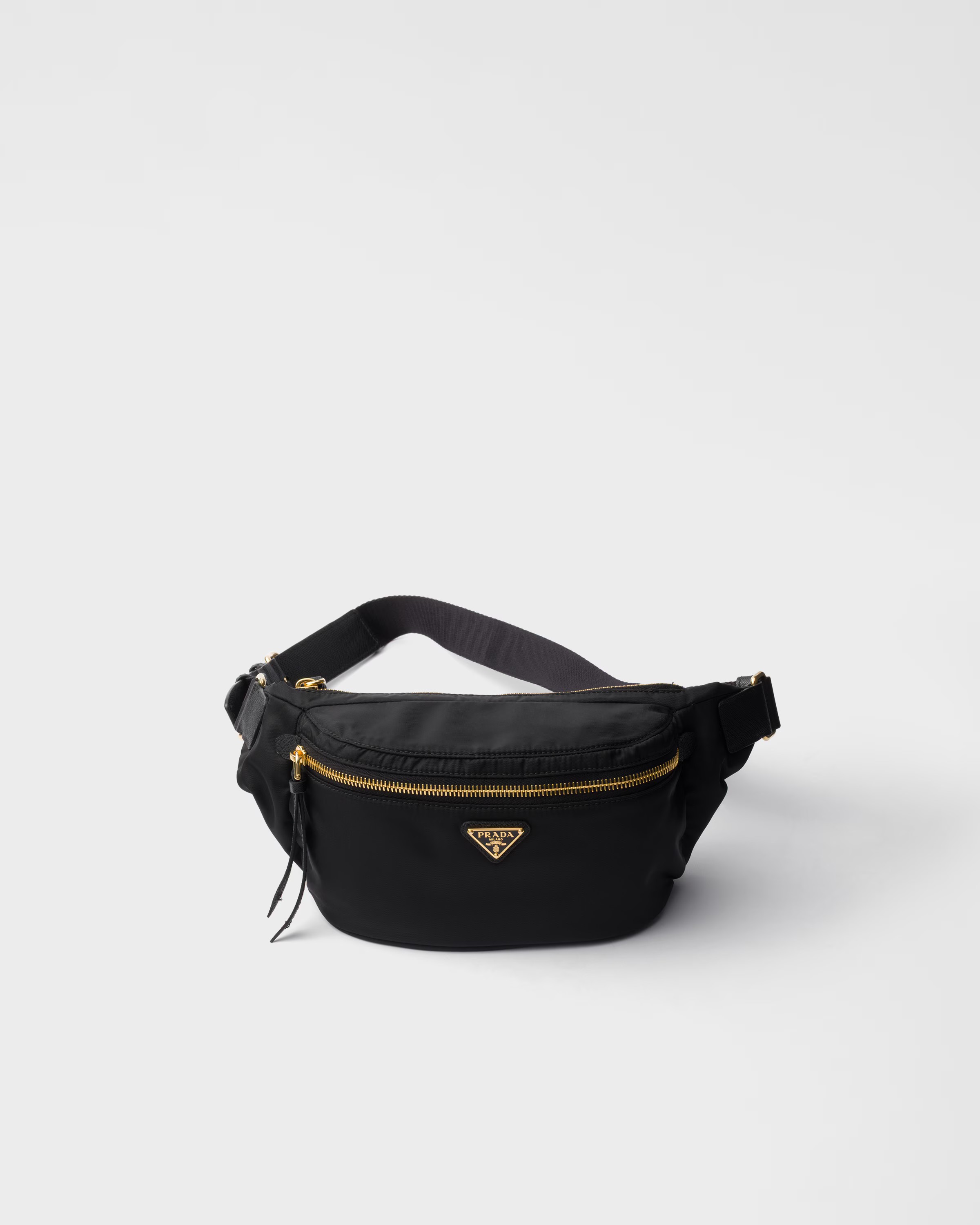 Black Re-nylon And Saffiano Leather Belt Bag | PRADA | Prada US
