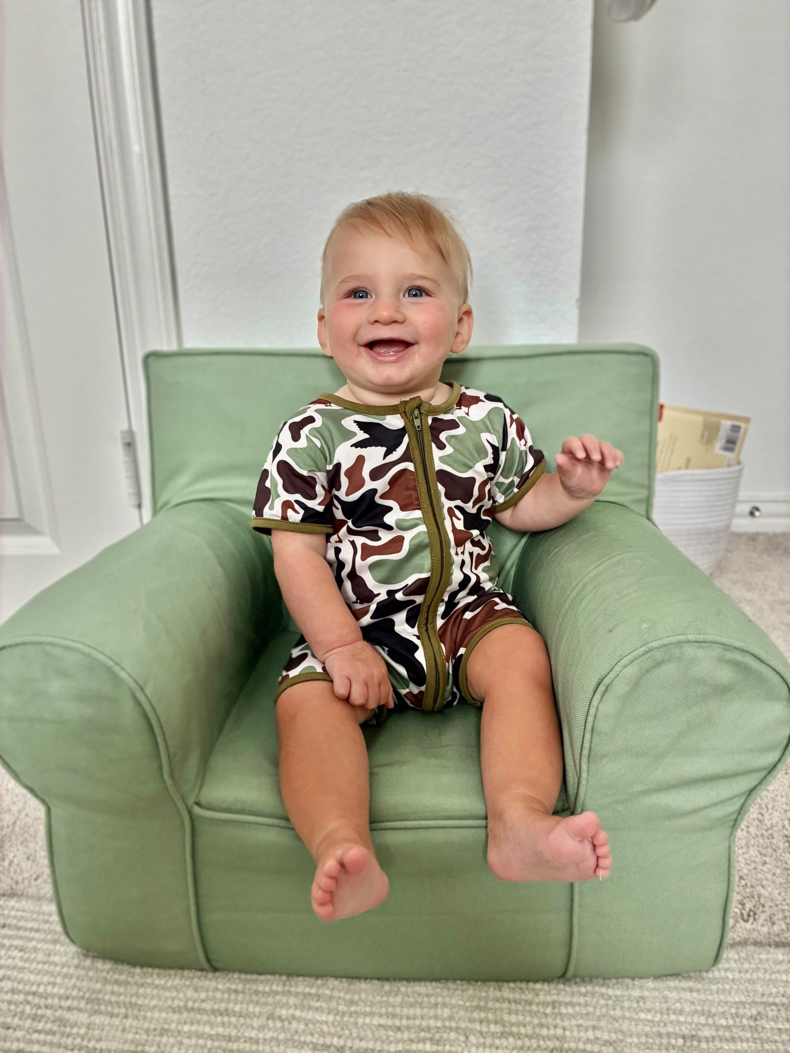 Short sleeve camo zippy! Runs a little big in my opinion!

#babyboy

#LTKBump #LTKBaby