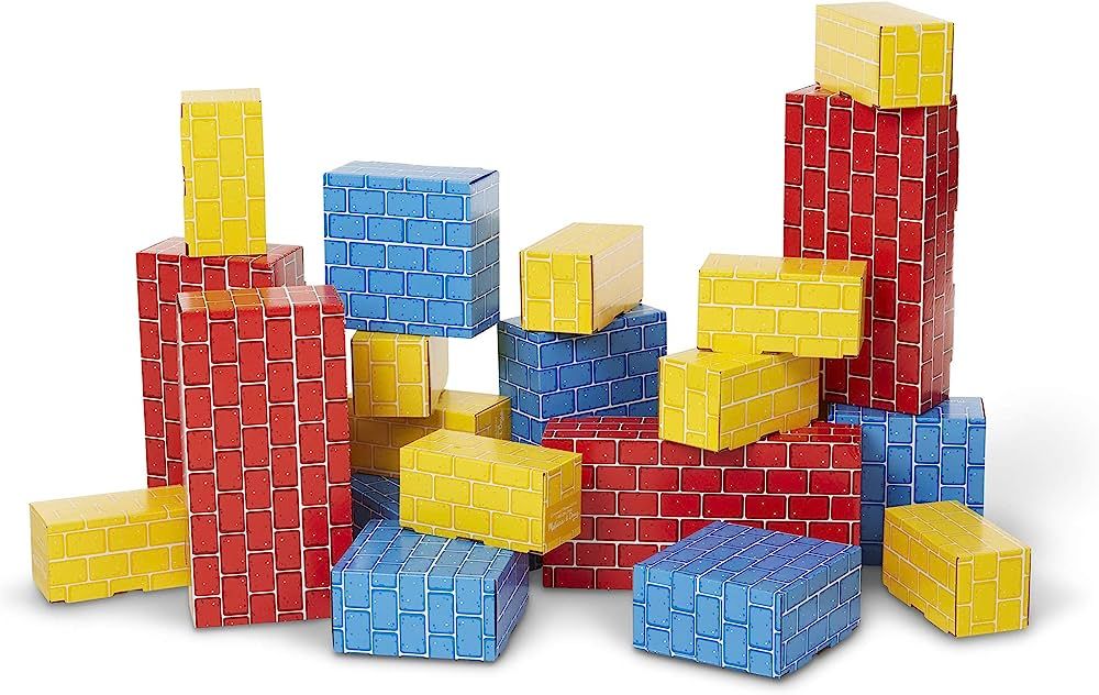 Melissa & Doug Deluxe Jumbo Cardboard Blocks (24 Pieces) - Pretend Brick For Building | Amazon (US)