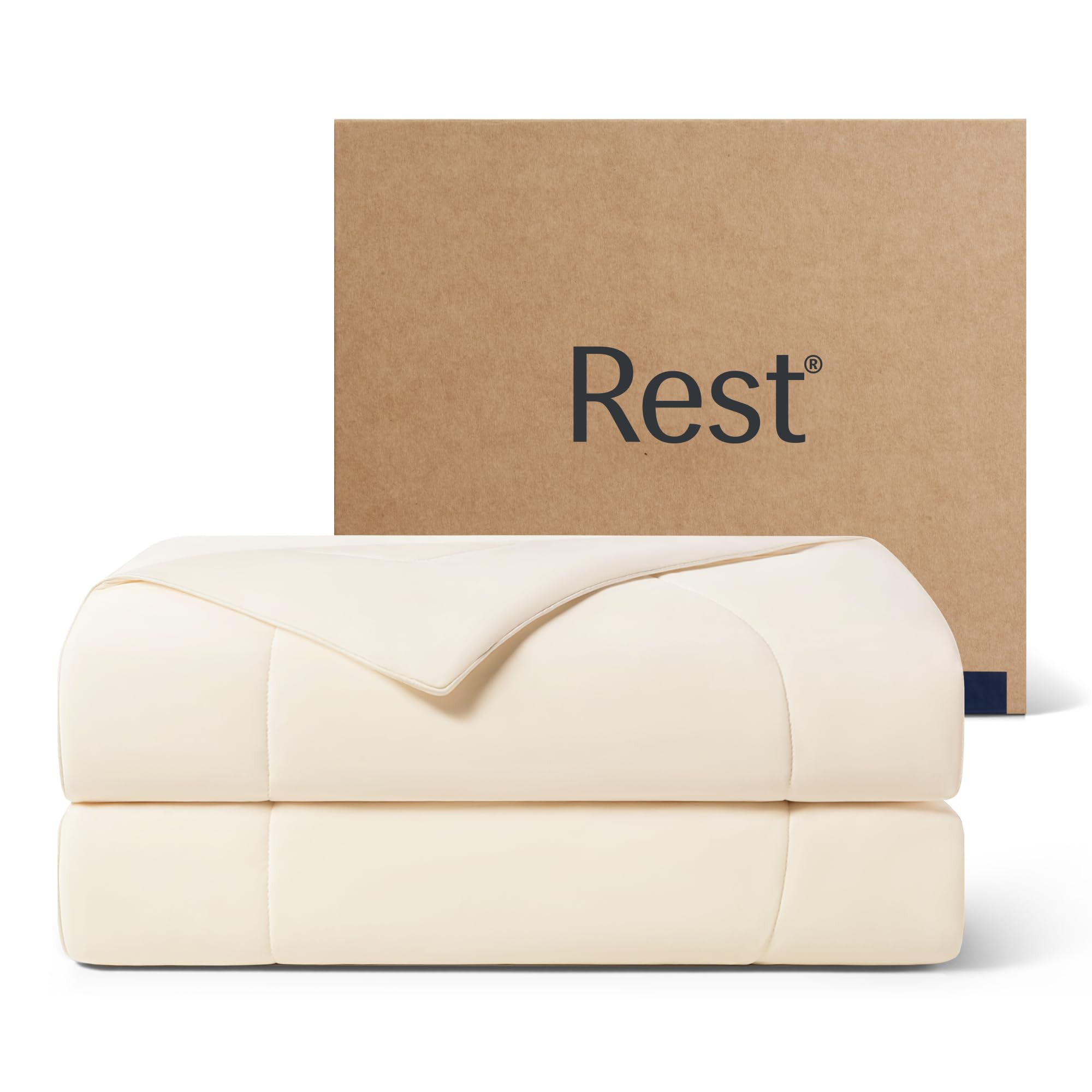 REST® Evercool® Cooling Comforter, King/Cali King, Blanket for Hot Sleepers, All Season Bedding to Keep Cool for Night Sweats, Breathable Lightweight Blanket, 106x90 Inches, Snow Ivory | Amazon (US)