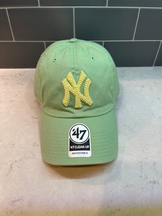 Mint Green/yellow NY Yankees Bling Hat  Swarovski Crystal - Etsy | Etsy (US)