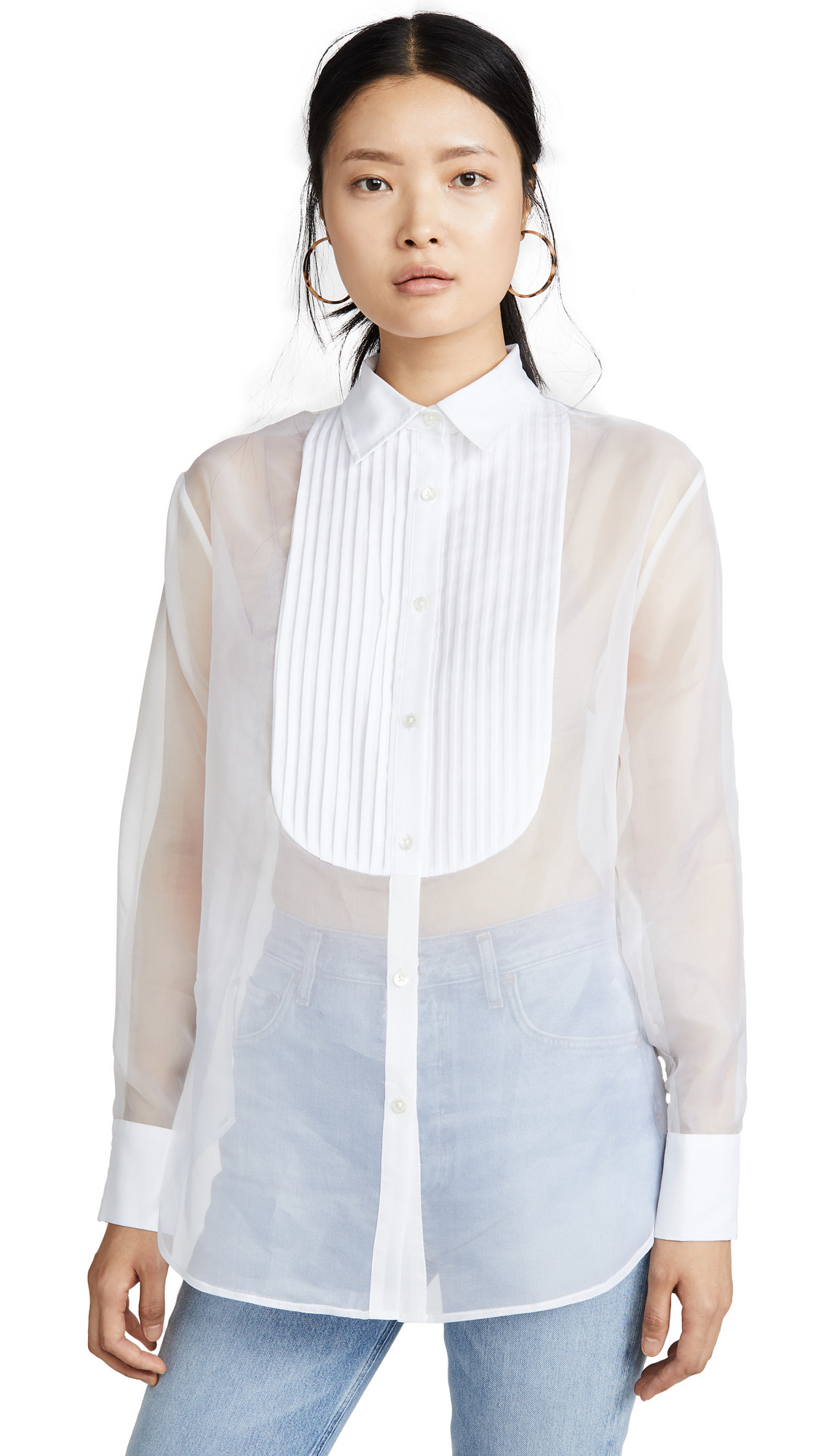 Fleur du Mal Bib Shirt with Organza Body | Shopbop