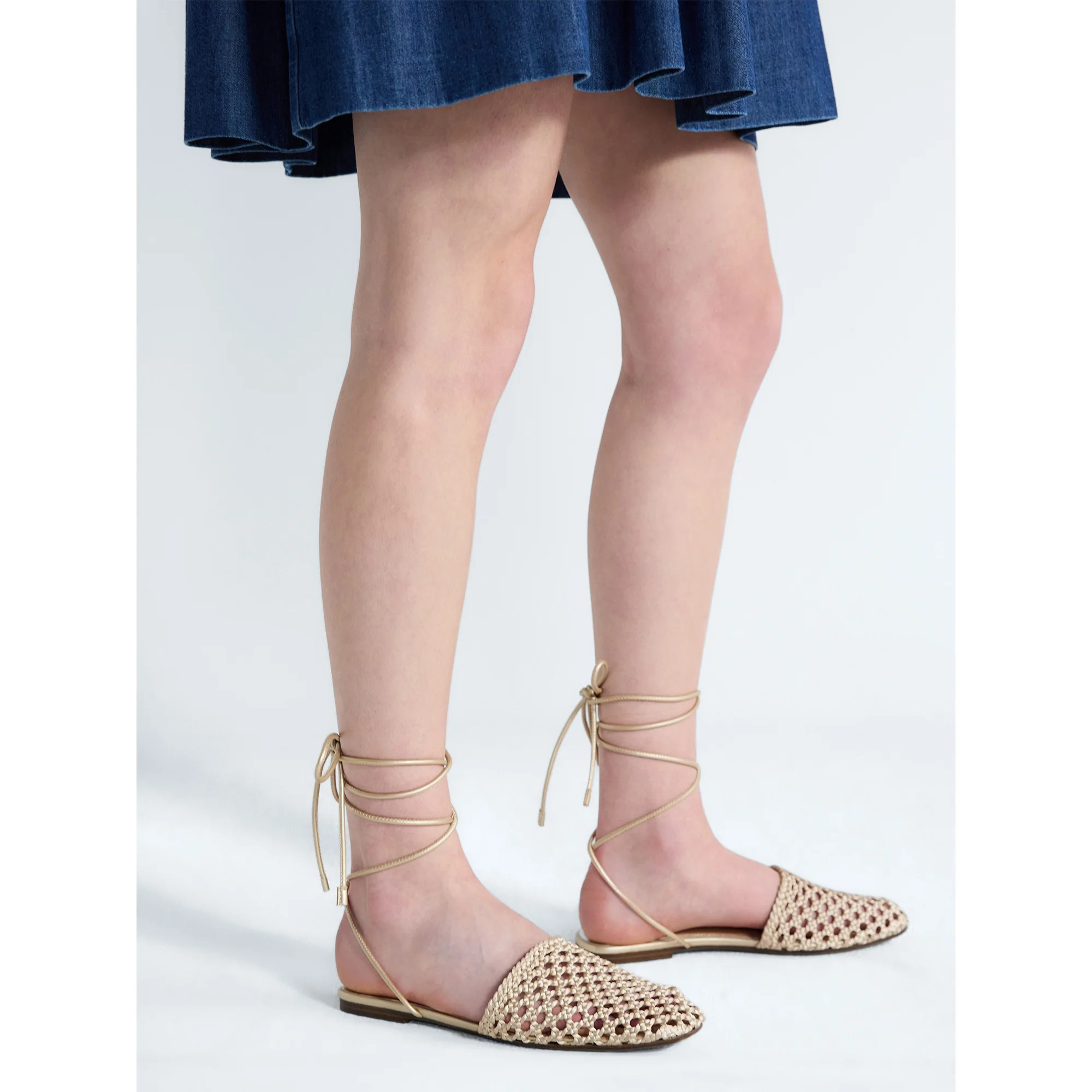 Free Assembly Women's Woven Wrap Slide Flats | Walmart (US)