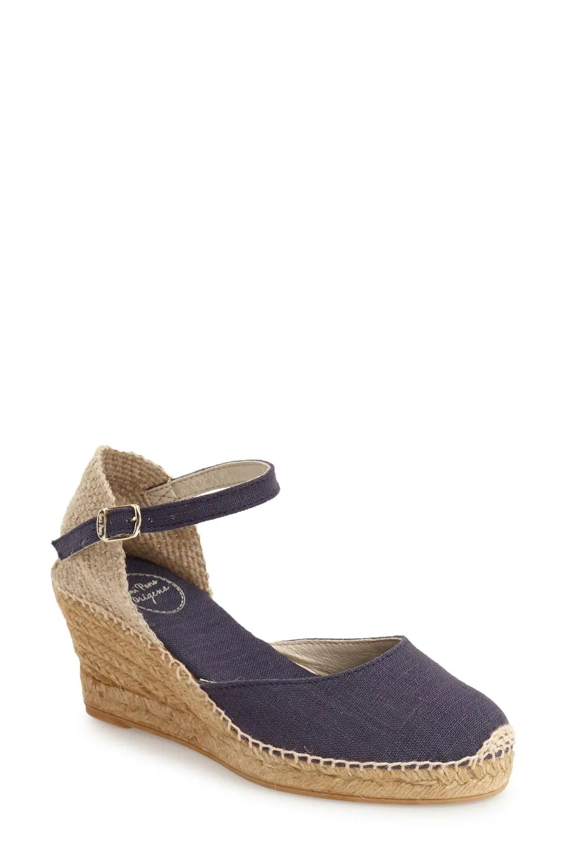 Women's Toni Pons 'Caldes' Linen Wedge Sandal, Size 11US - Blue | Nordstrom