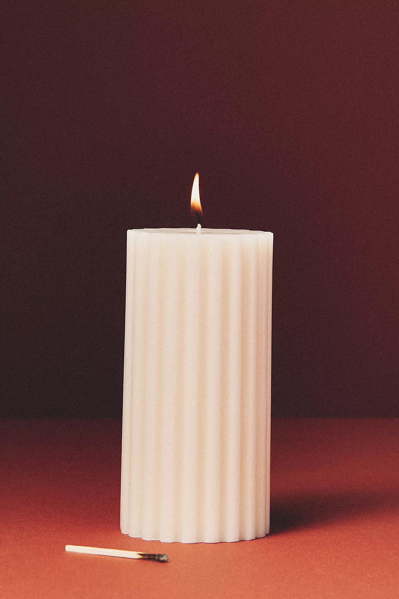 Fluted Pillar Candle | Anthropologie (US)