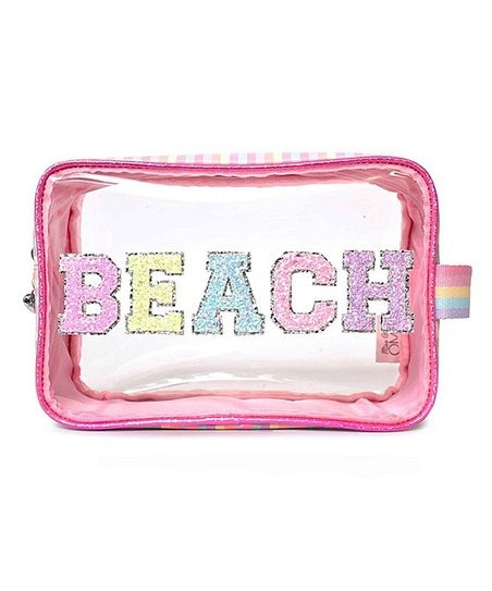 Pink 'Beach' Cosmetic Bag | Zulily