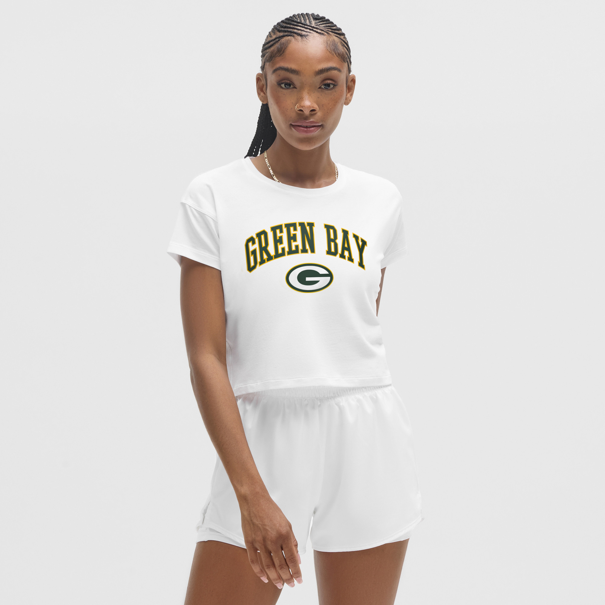 Women's lululemon White Green Bay Packers Cates T-Shirt | NFL Shop