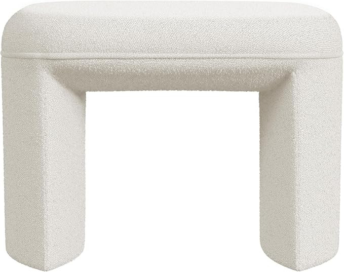 HomePop Quinn Modern Ottoman Home Décor|Ottoman for Living Room & Bedroom - Cream White Boucle | Amazon (US)