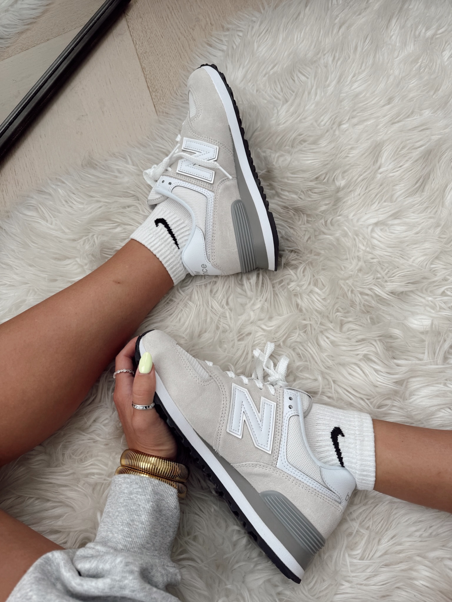I am LOVING these New Balance gray / white shoes! So comfortable & perfect for athletic wear or street wear. 

#LTKShoeCrush #LTKFindsUnder50 #LTKStyleTip