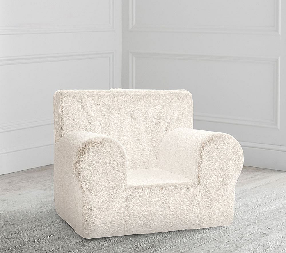 Ivory Faux Fur Anywhere Chair(R) | Pottery Barn Kids