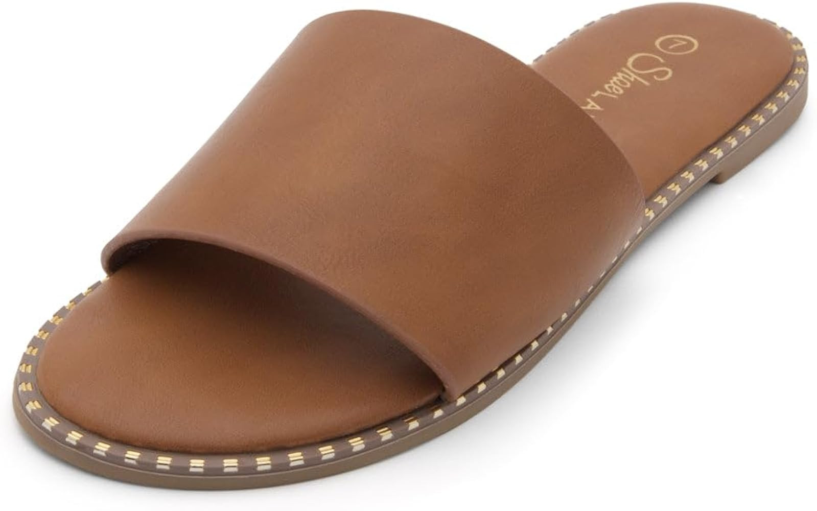 Shoe Land Carlena Women's Flat Sandals, Open Toe Single Band Fashion Slides – Comfortable Casua... | Amazon (US)