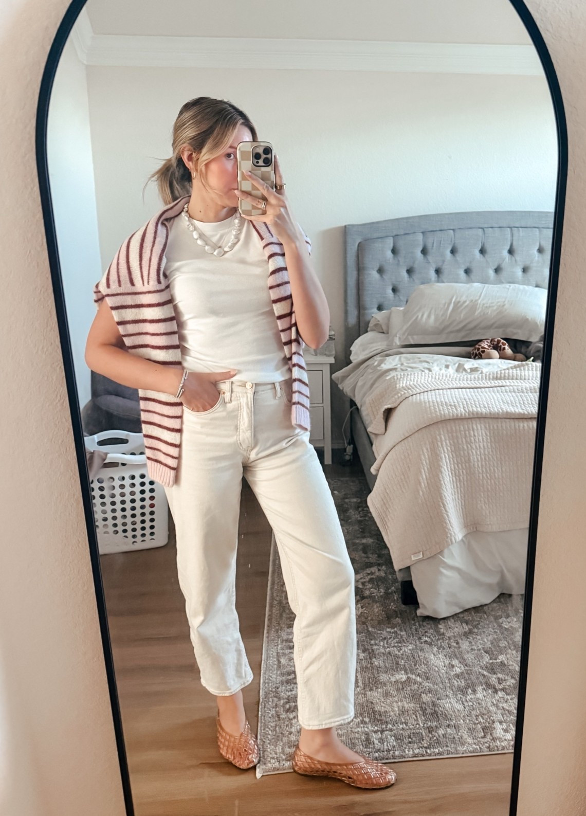 Summer Friday office ootd. Summer casual style. Love this sweater as a transition piece into fall! @Madewell @samedelman

Corporate girly 
Office style
Summer trendy outfits

#LTKdayinmylife #LTKootd #LTKWorkwear