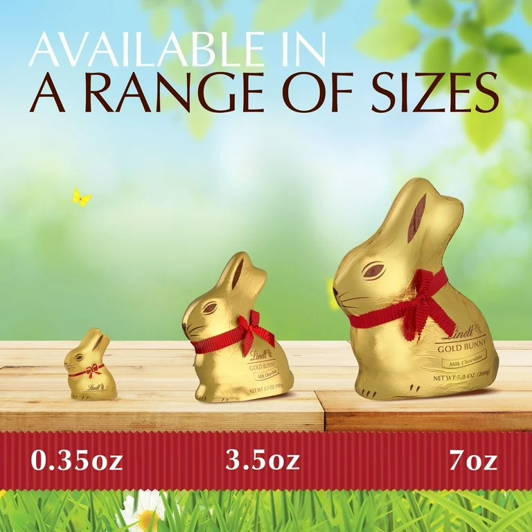 Lindt Gold Bunny, Milk Chocolate, Easter Chocolate Candy Bunny, 1.7 oz, 5 Count | Walmart (US)