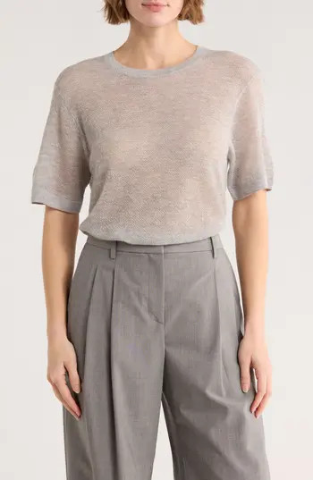 TWP Cashmere Pointelle Knit T-Shirt in Foggy at Nordstrom Rack, Size Small | Nordstrom Rack