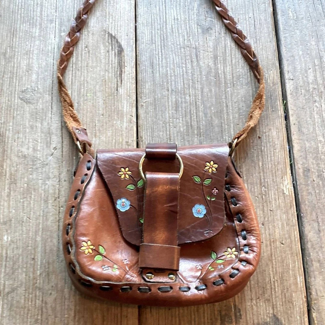 Vintagehand Made Tooled Leather Purse - Etsy | Etsy (US)