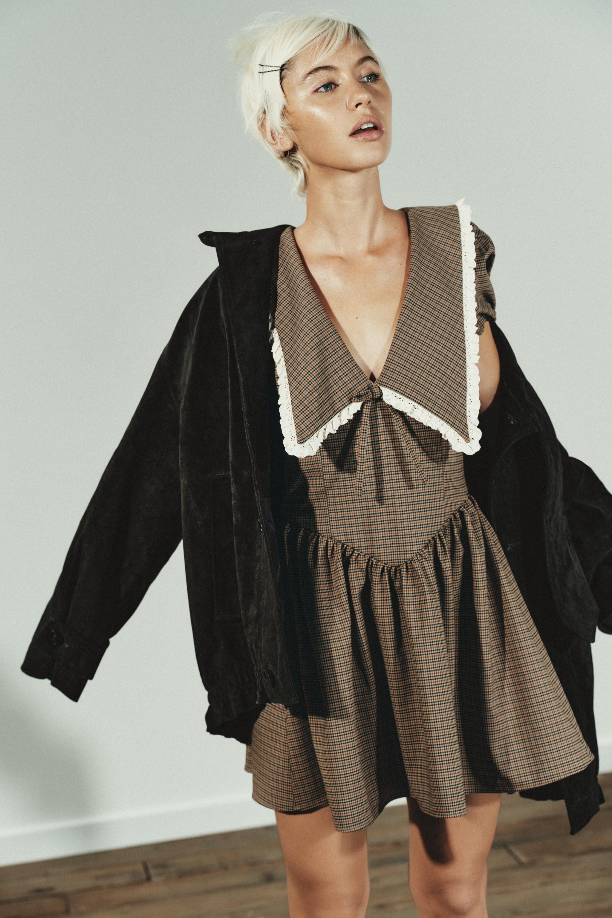 PLAID PETER PAN COLLAR DRESS | Zara US