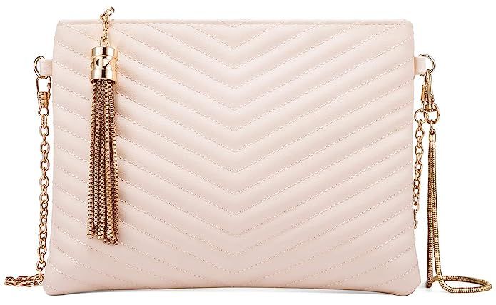 Women Clutch Purse Crossbody Evening Bags with Faux Leather Chain Wristlet Strap | Amazon (US)