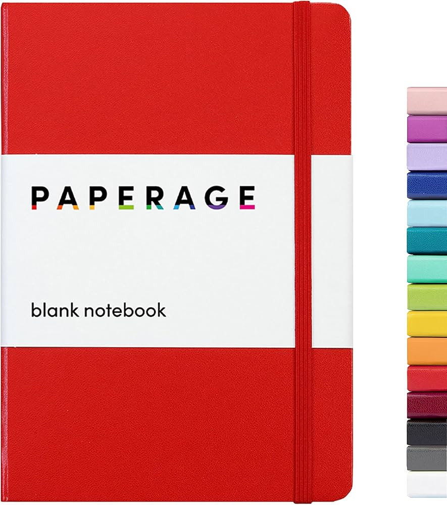 PAPERAGE Blank Journal Notebook, (Red), 160 Pages, Medium 5.7 inches x 8 inches - 100 GSM Thick P... | Amazon (US)