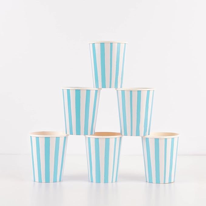 Meri Meri Blue Stripe Cups (Pack of 8) | Amazon (US)