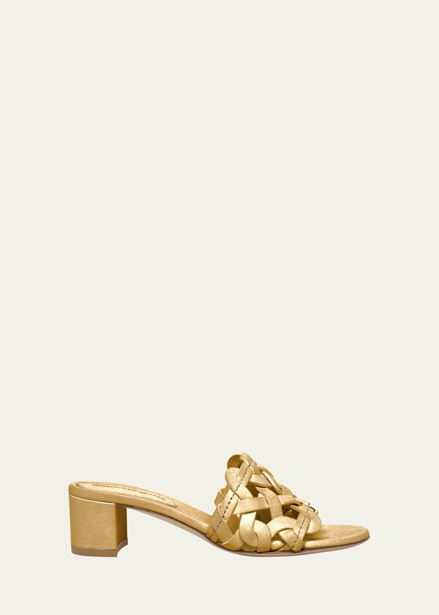 Gianvito Rossi Woven Block-Heel Mule Sandals | Bergdorf Goodman