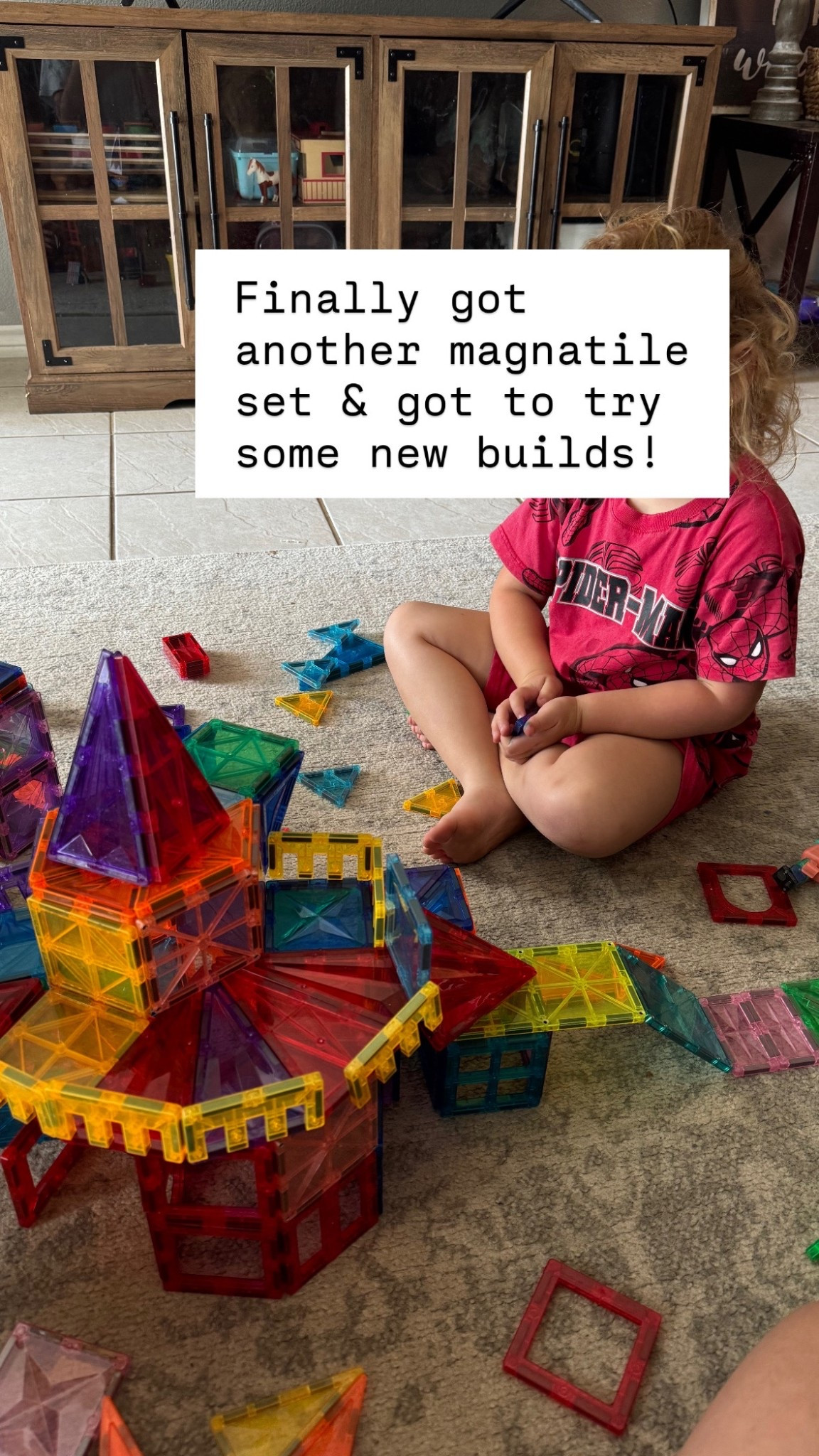 Magnetic tiles new builds + accessories + independent play 