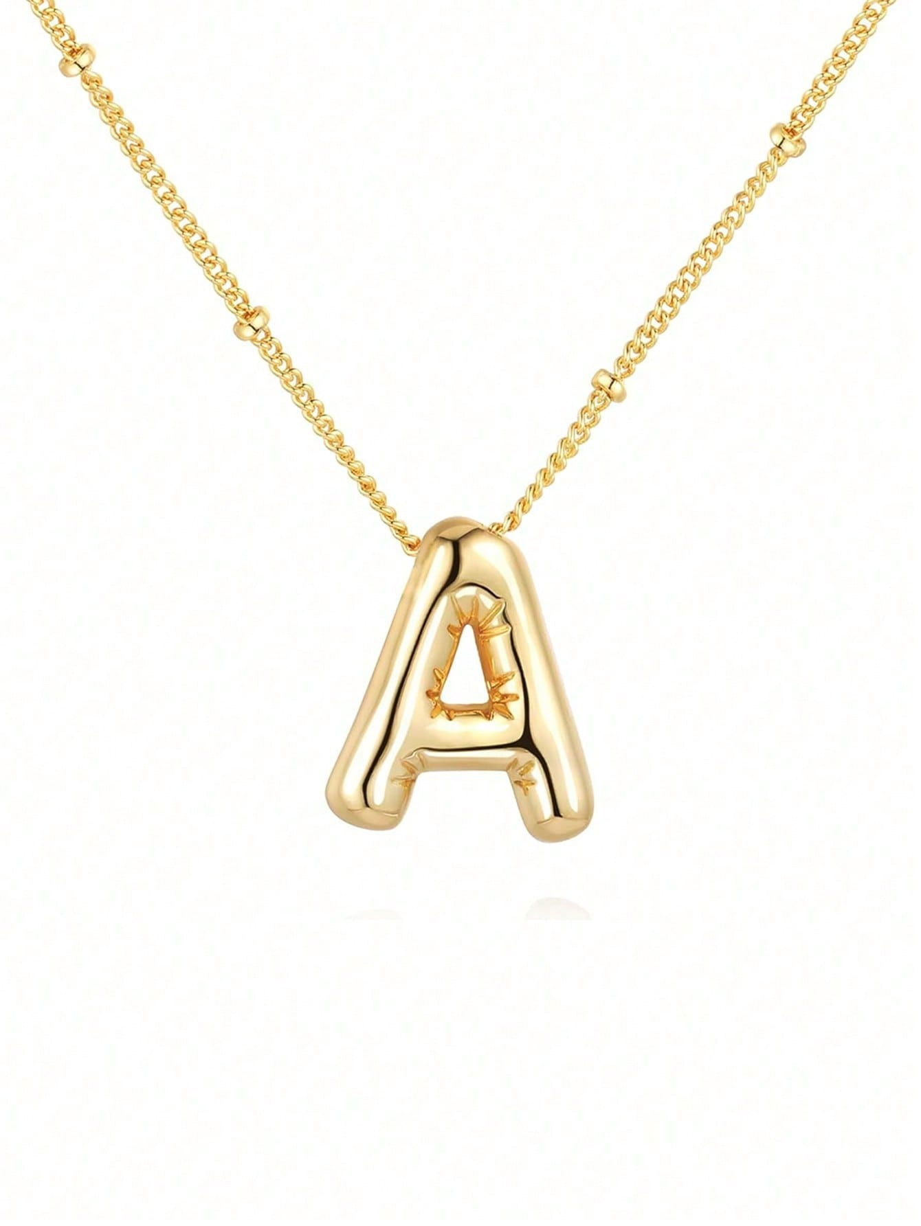 Tsnamer Collar Con Letras De Burbujas Para Mujer, Collares Con Iniciales De Globo, Colgante Delic... | SHEIN