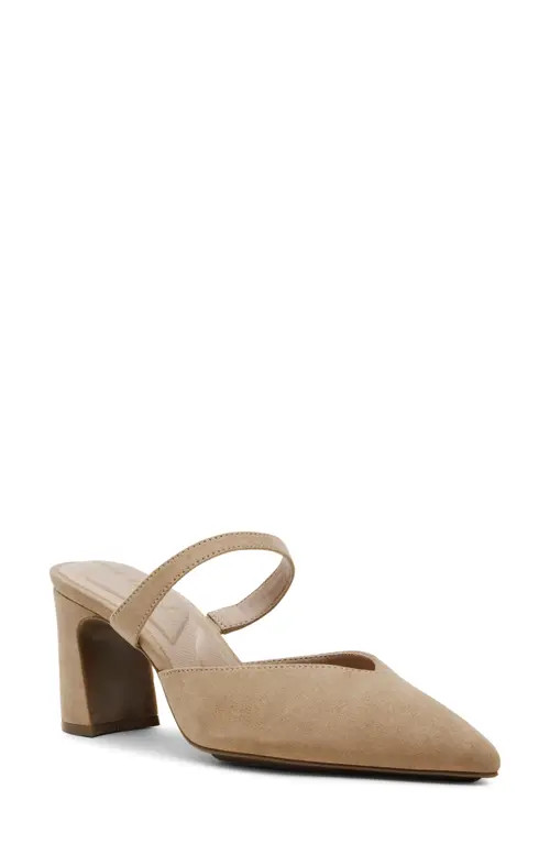 Anne Klein Bellatrix Pointed Toe Mule in Sand Suede at Nordstrom, Size 10 | Nordstrom