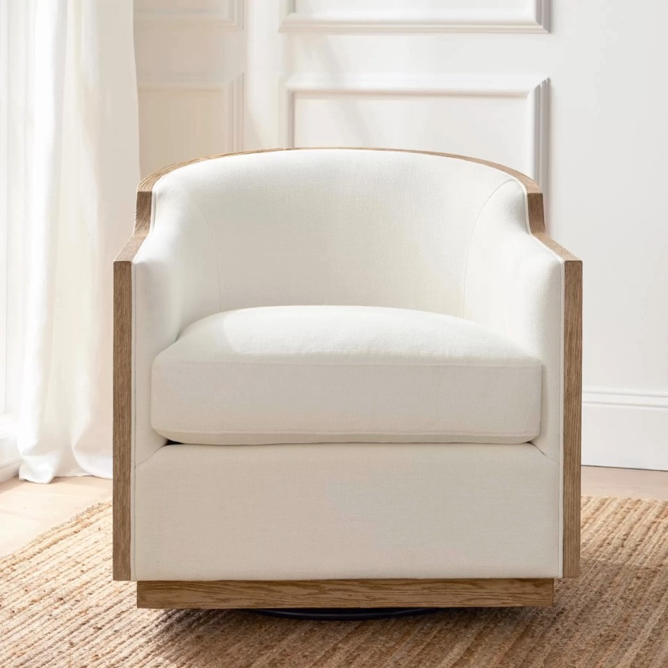 Sausalito Swivel Chair | Pottery Barn Luxe Lounger

Sink into style with the Sausalito Upholstered Swivel Chair from Pottery Barn. Wrapped in neutral linen fabric, this chair features a 360° swivel base for comfort and versatility, a semi-attached seat cushion, and a tight back that keeps a clean look. Ideal for reading nooks or cozy corners where you want both elegance and function.

Sausalito swivel chair, Pottery Barn chair, upholstered swivel accent chair, linen fabric lounge chair, luxe reading chair, neutral swivel chair, timeless accent furniture, modern living room seating, cozy corner furniture, high-end home decor, signature swivel base. 

 #LTKHome
