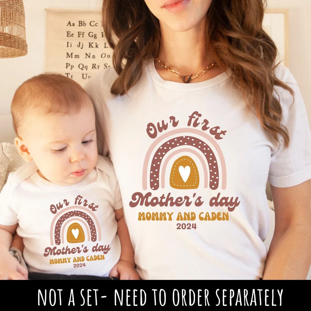 Our First Mother's Day Shirt, Mother's Day Mommy and Baby Outfit, Custom With Names, Personalized... | Etsy (US)