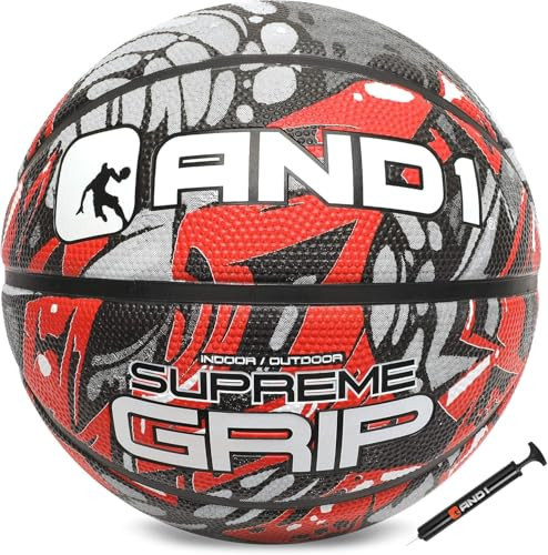 AND1 Supreme Grip Basketball: Official Regulation Size 7 (29.5 inches) Rubber- Deep Channel Construction Streetball, Made for Indoor Outdoor Basketball Games | Amazon (US)