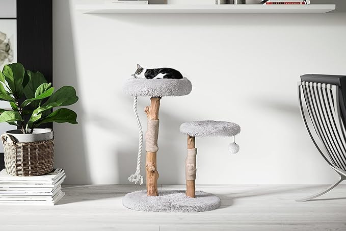 MAU Modern Cat Tower - Wooden Cat Scratching Tree & Condo - Luxury Collection - Cat Lovers Gift | Amazon (US)