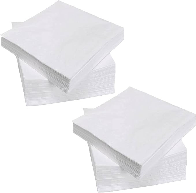 200 Count 2 Ply Plain White Beverage Napkins Disposable Four Fold Cocktails Paper Napkins 9.8" X ... | Amazon (US)