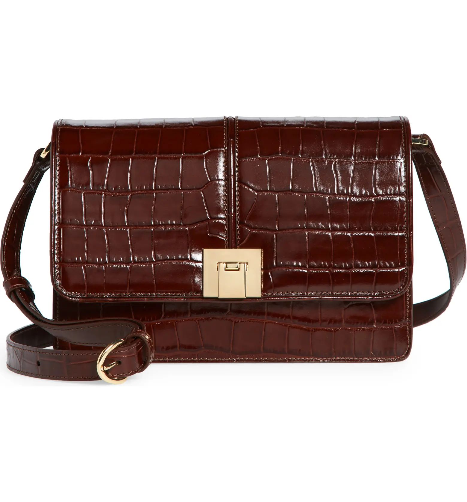 Croc Embossed Leather Crossbody Bag | Nordstrom