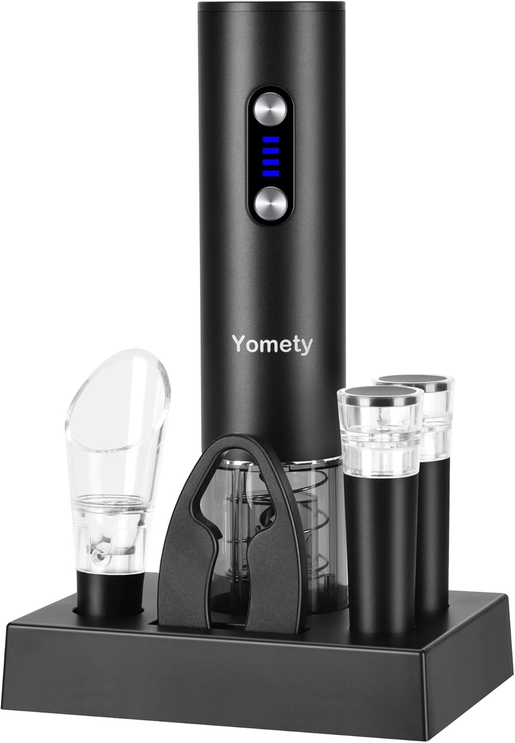 Electric Opener Set With Base, Accessories Including Rechargeable Corkscrew, Aerator, Stoppers an... | Amazon (US)