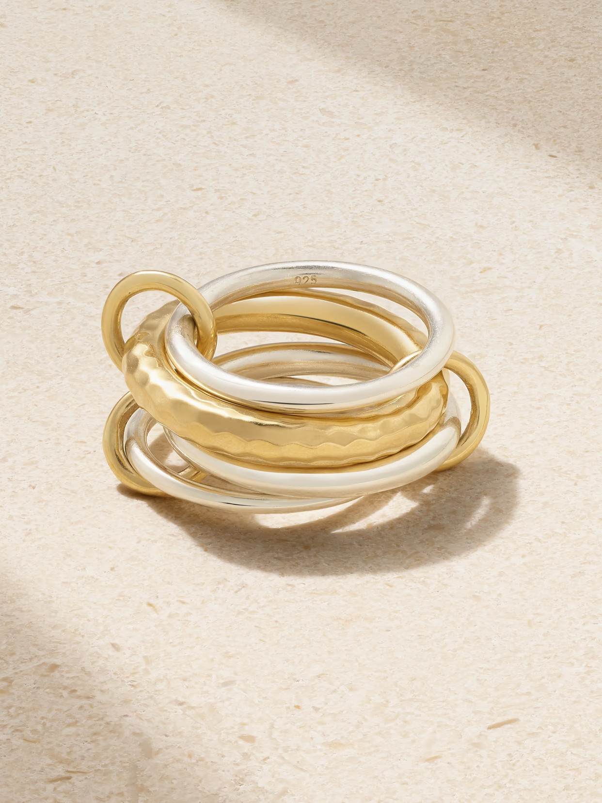 Spinelli Kilcollin - Janssen Linked Sterling Silver And 18-karat Gold Rings - 6 | NET-A-PORTER (US)