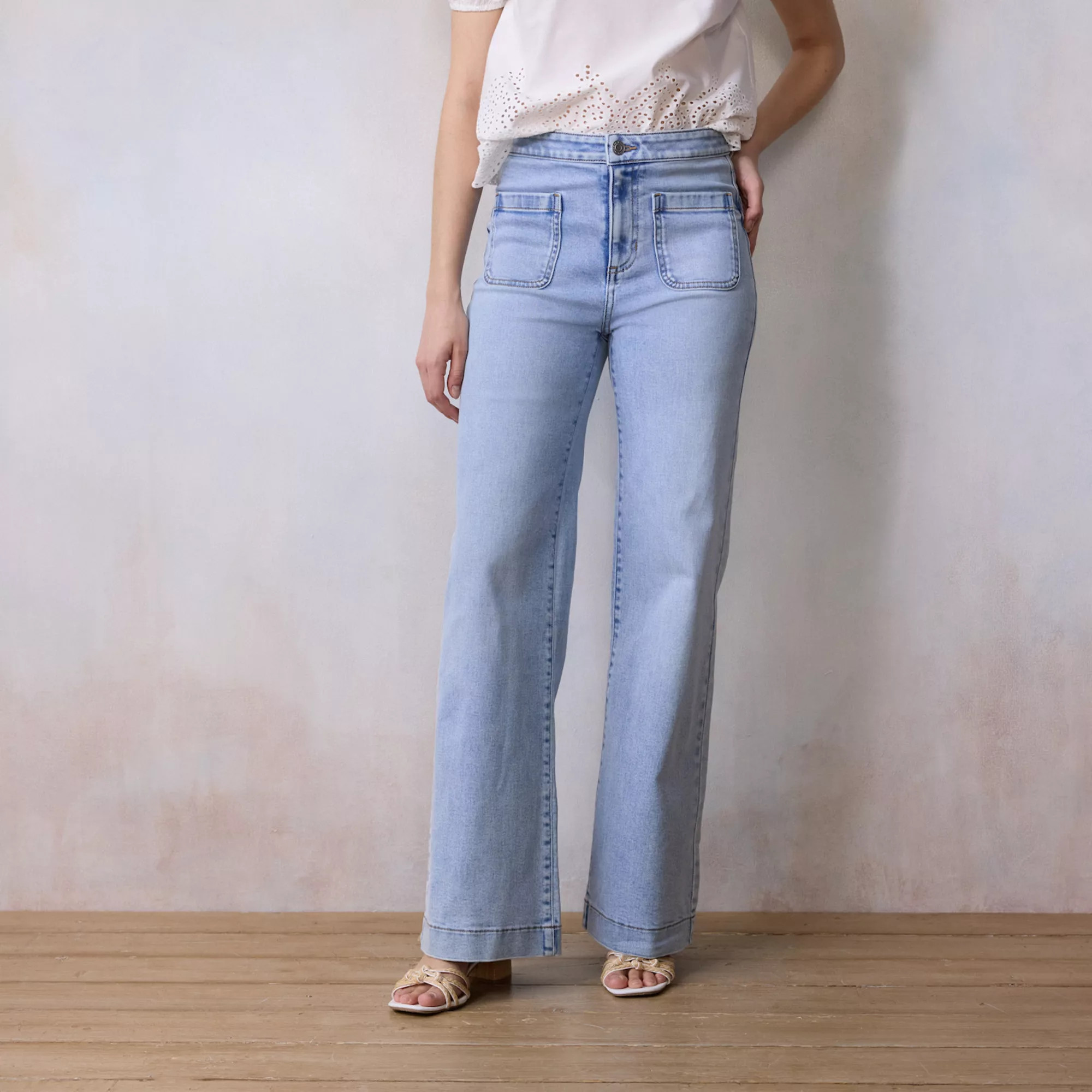 Women's LC Lauren Conrad Super High Rise Wide Leg Denim Trousers | Kohl's