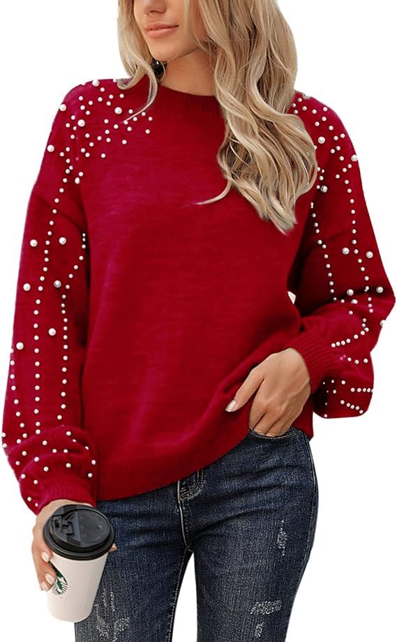 Blooming Jelly Women's Chunky Sweater Crewneck Sweatshirt Knit Lantern Sleeve Oversized Pullover ... | Amazon (US)